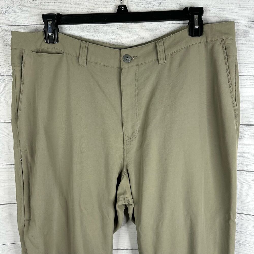 REI Mens size 40x32 Tan Beige Khaki Nylon Outdoor Hiking Gorpcore Pants - Picture 3 of 10
